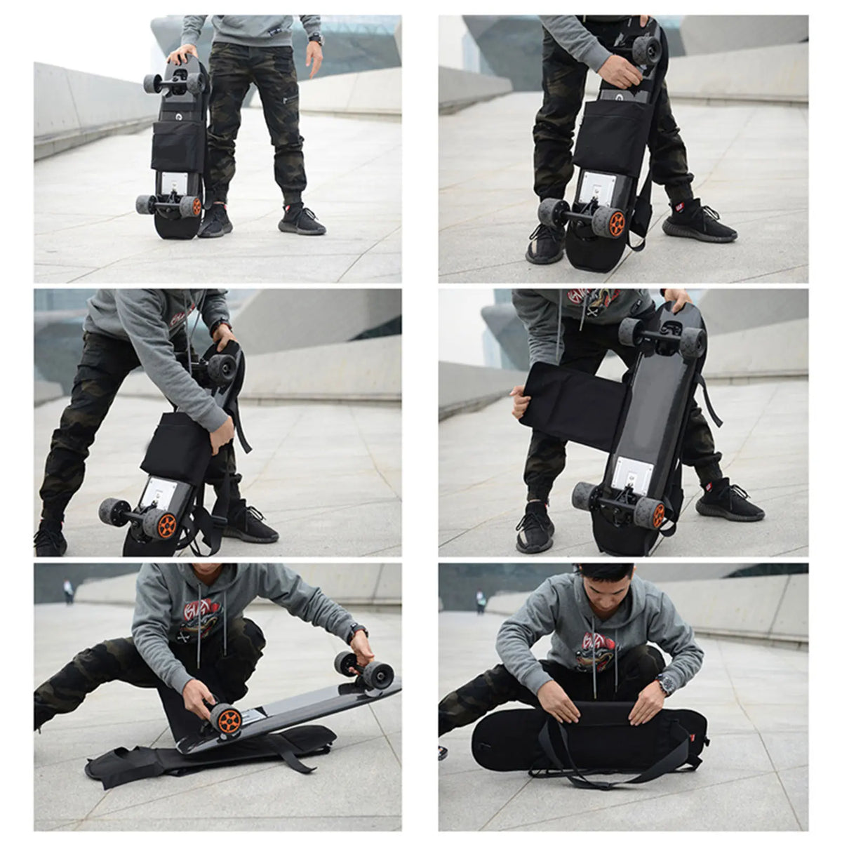 Skateboard Storage Bags Regular Skateboard Longboard Backpack Bag With Magic Sticker Design Foldable Skateboard Bags For Men