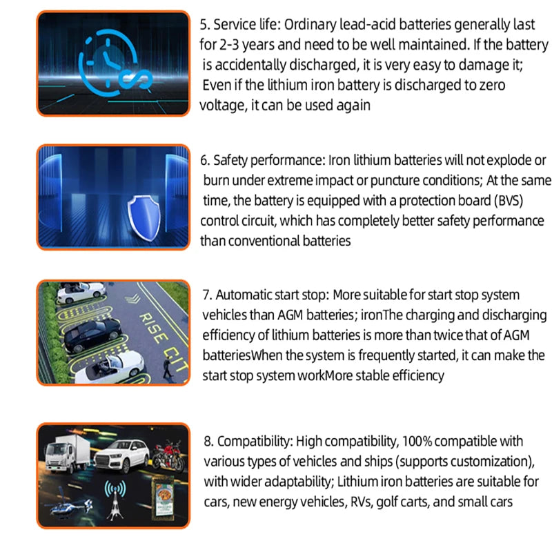 12V Car Start Stop Batteries 45Ah 75Ah 100Ah CCA 800 1000 1200 80D26/S95 Emergency Start for Hyundai Tucson Auto Accessories