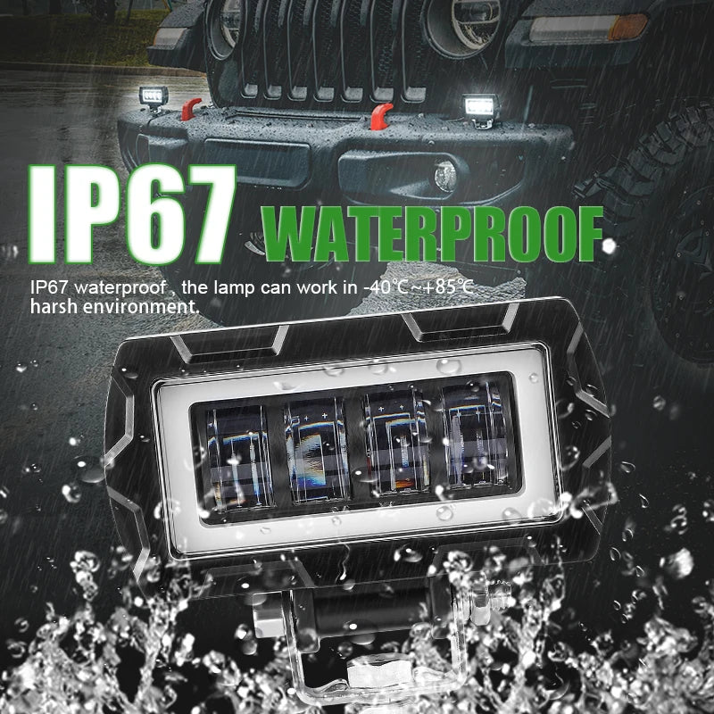 4 inch 5 inch 7D Angel Eye LED work Light Bar Offroad 4x4 Spotlight Fog Lamp 12V 24V Driving Work lamp DRL for Truck SUV ATV