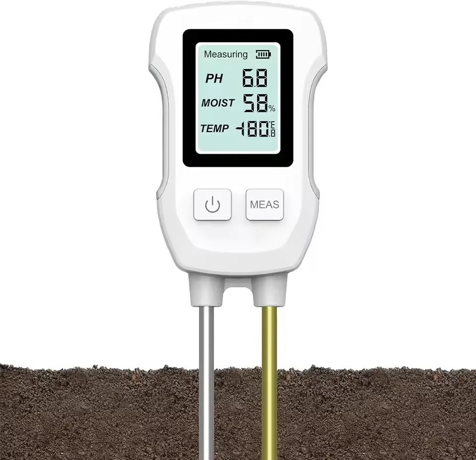 3 in 1 Digital LCD Soil Tester PH/Moisture/Temperature High Accuracy Soil Meter with Backlight for House Plants Garden Lawn Farm