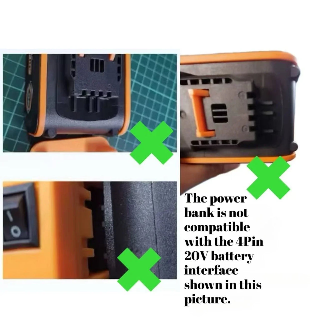 Battery Adapter for Worx 4pin 20V Lithium to For Parkside X20V Power Tools Convert (Not Include Tools and Battery)