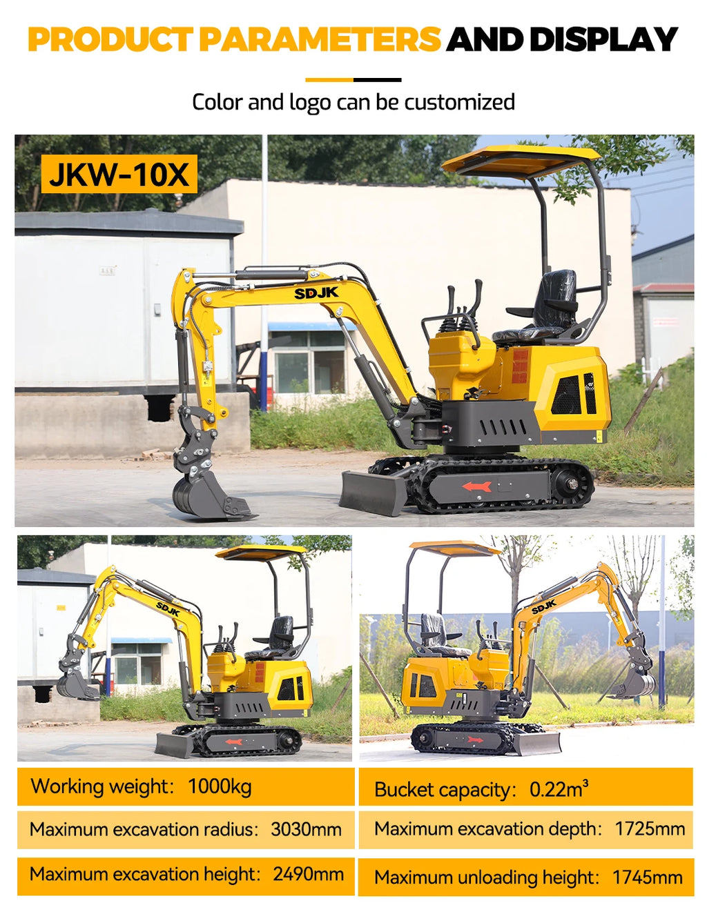 Hot Selling 1 Ton 2 Ton Mini Excavator Multifunctional Track Enclosed 2.5 Ton Small Excavator Customized and Fast Delivery