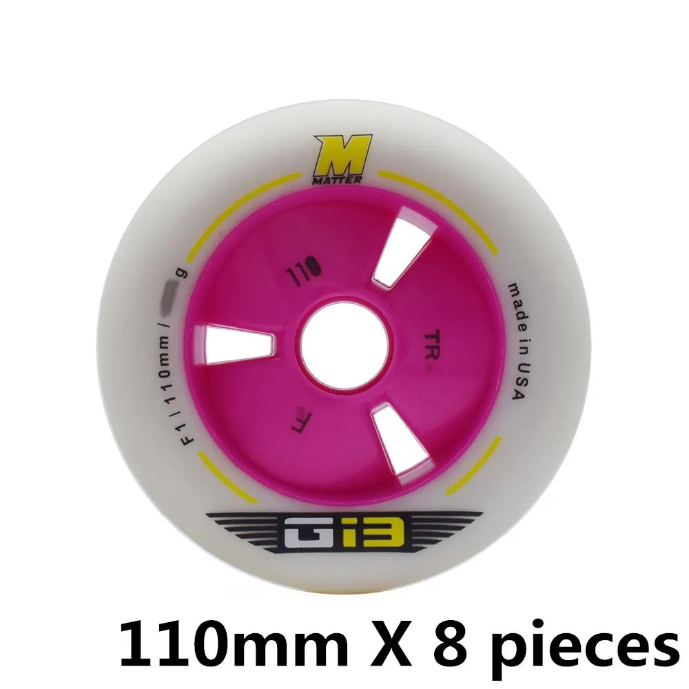 MATTER Gi3 inline speed skates tyre G13 speed skating wheels 86A 90mm 100mm 110mm Track Road Marathon Race ruedas F1 Speed Wheel