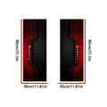 2 Pcs Sporty Pattern Car A-Pillar Stickers Carbon Fiber Black Red Car Interior Stickers Scratch-resistant Self-adhesive
