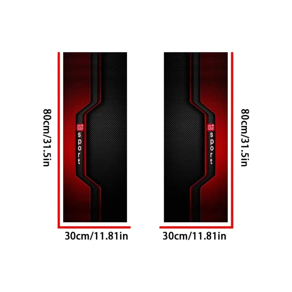 2 Pcs Sporty Pattern Car A-Pillar Stickers Carbon Fiber Black Red Car Interior Stickers Scratch-resistant Self-adhesive