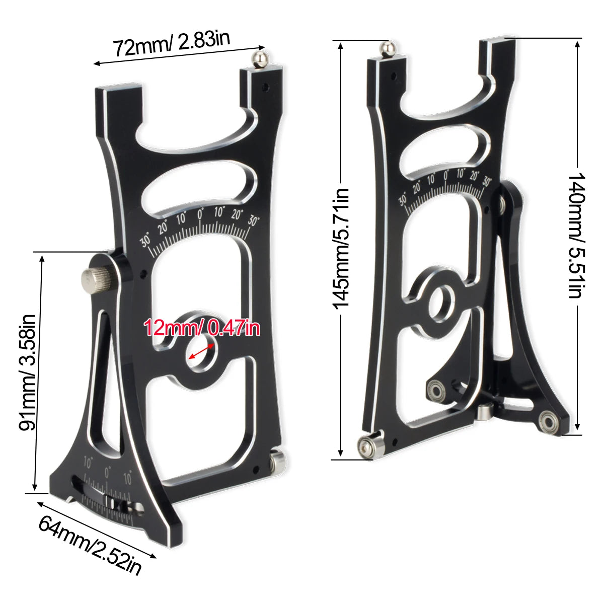 1Set Aluminum Chassis Setup System Measuring Tool With Ruler Wrench for Trxs 1/8 Rally Short Truck 1/7 Electric Off-road Car