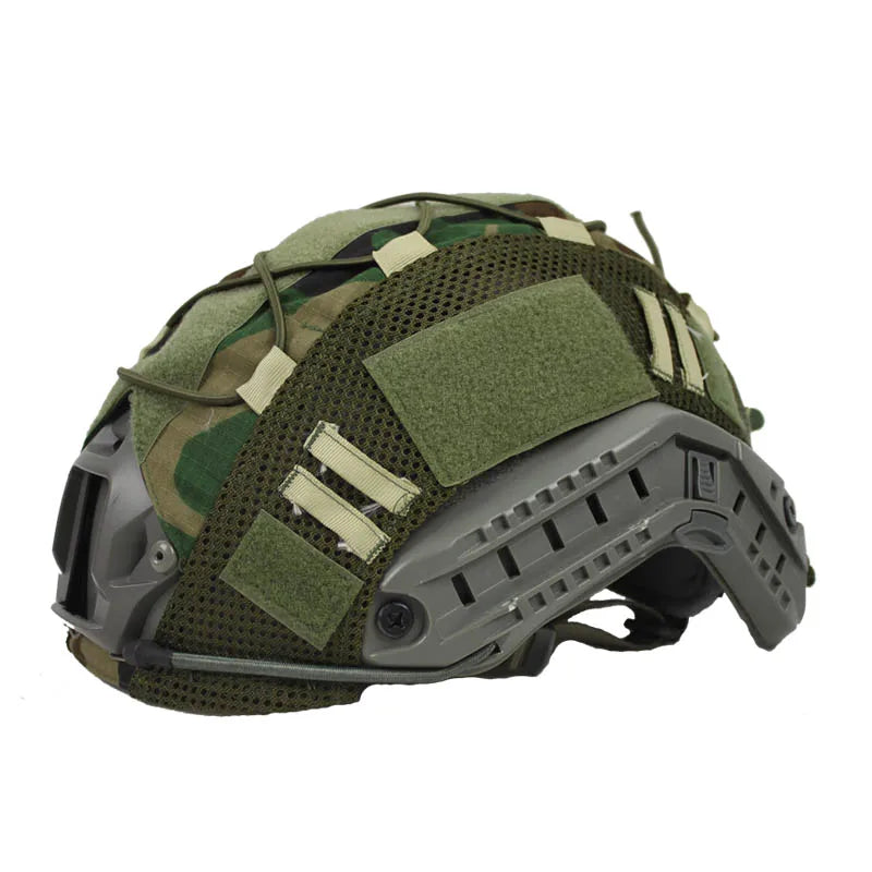 1 PC Tactical Helmet Cover for Fast MH PJ BJ Helmets Fast Helmet Protector Elasticated Cord (Helmet Not Included)
