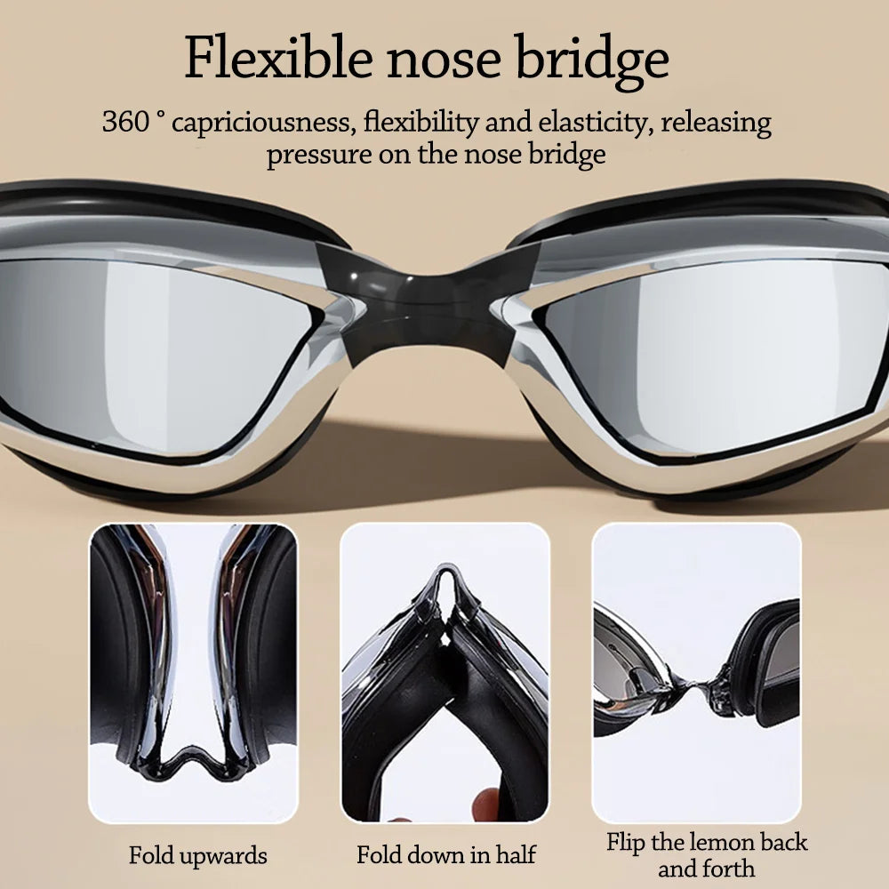 Swimming Goggles Creative HD Summer Waterproof Anti Fog Diving Swim Glasses Silicone Adjustable Swim Eyewear Men Women