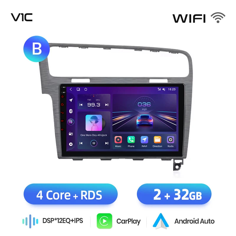 Junsun AI 4G LTE Wireless CarPlay Android Auto Car Radio For VW Volkswagen Golf 7 2013 2014 2015-2017 GPS Navi BT DSP RDS FM