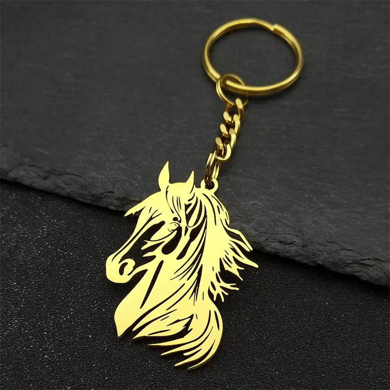 Hollow Horse Head Pendant Necklace for Women Men Stainless Steel Gold Silver Color Animal Chain Necklaces Gift Jewelry collar