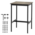 Sturdy Metal Frame High Top Pub Table Small Kitchen Dining Cocktail Coffee Counter Bar Height Desk-Easy Assembly for Home Use