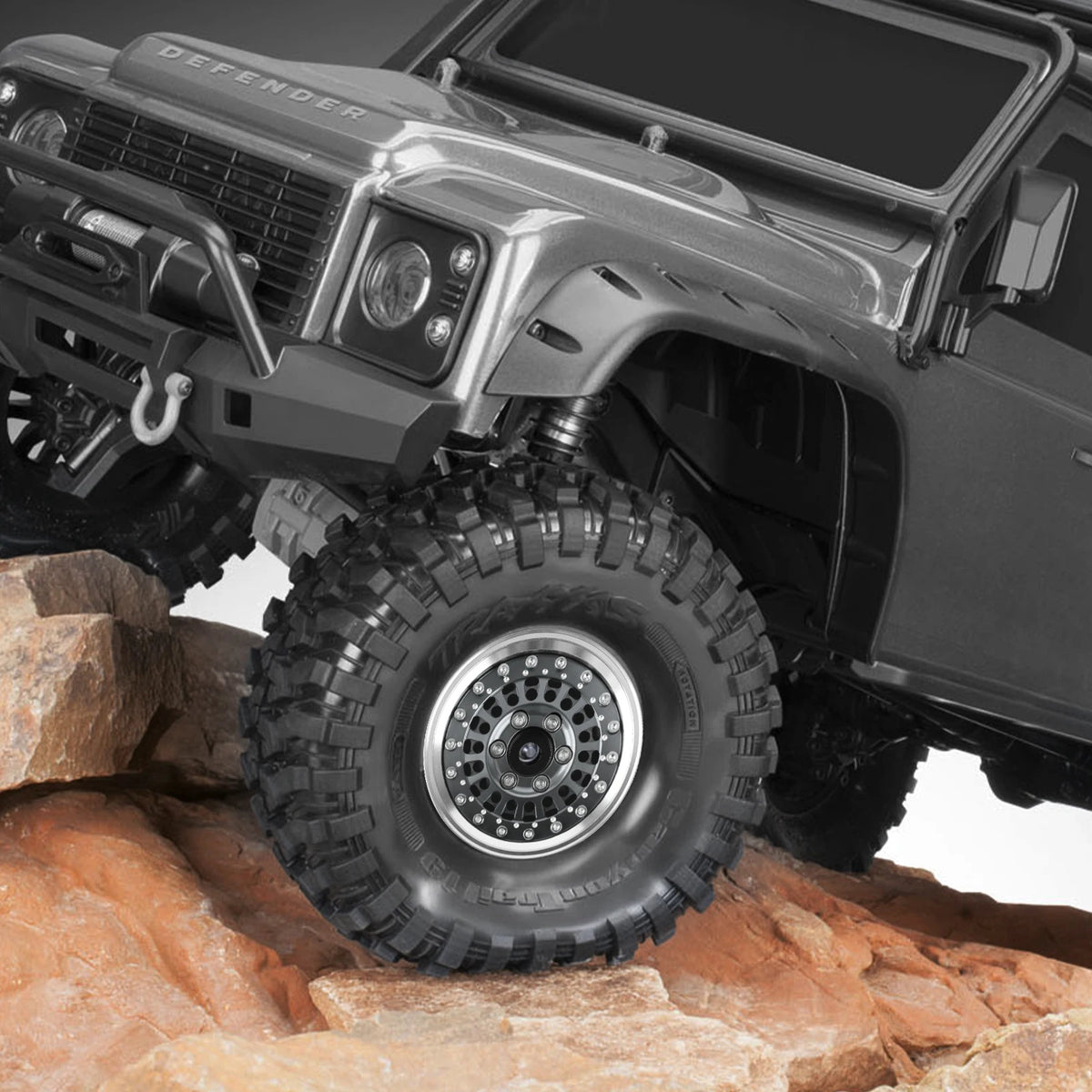 DashRC 1.9" Beadlock Wheels Aluminum Negative Offset Rims 4PCS for 1/10 RC Crawler SCX10 TRX4 TRX6 RC4WD D90
