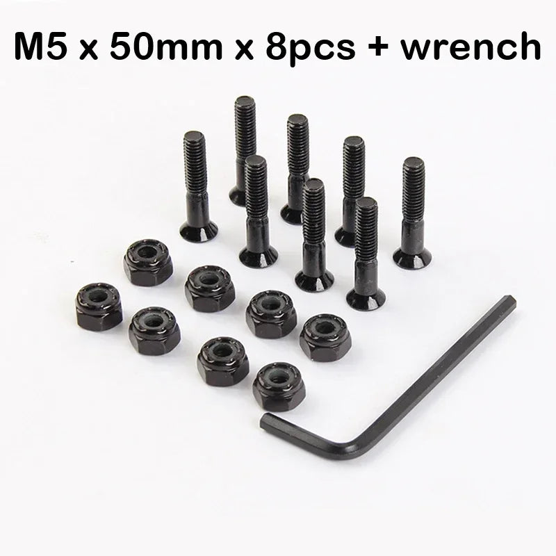 Skateboard Trucks Screws M5x25/29/32/38/44/50mm Mounting Bolts Anti-rust Durable Bridge Nails Nuts Skateboard Truck Wheel Repair