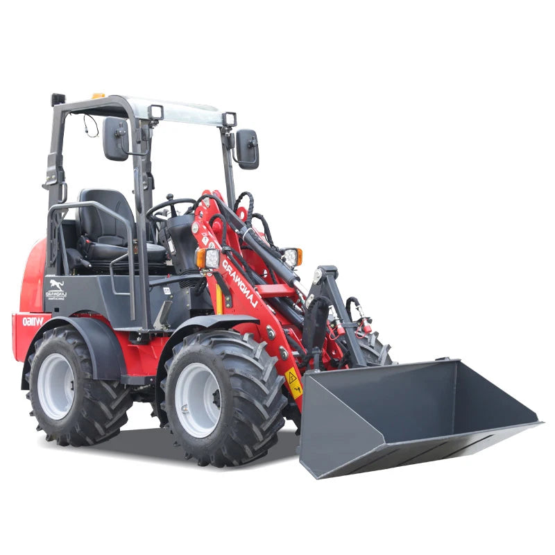 Farm Loader Diesel Kubota Engine Mini Loader Euro5 EPA Wheeled Mini Loader Hydraulic 4×4 Compact Loader 2 Ton Loaders Customized