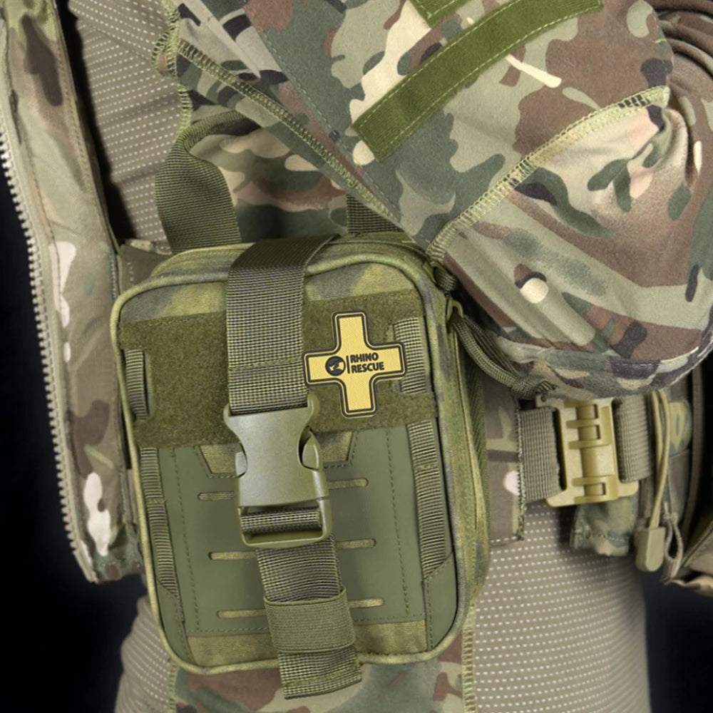 RHINO RESCUE CMS-Mini EDC Outdoor Emergency Pack Tactical Bag with First Aid Pockets Survival Kit