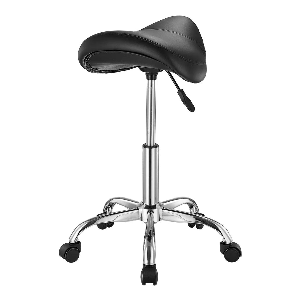 "Salon Furniture 450 LBS Weight Capacity Ergonomic Rolling Saddle Stool Height Adjustable Thickened PU Leather Swivel"