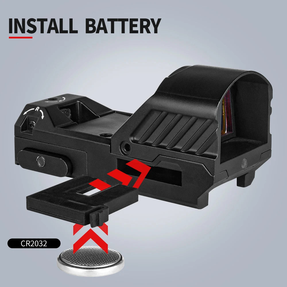 SPINA Optics Tactical 1x25 Collimator Red Dot Sight Rifle Reflex Optics for Hunting 20mm picatinny Connected Mount