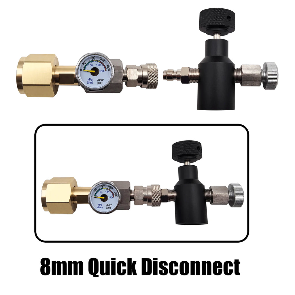 Sparking Water Maker Cylinder CO2 Filling Station, Carbon Dioxide Tank Refill Adapter Connector W21.8-14 or G3/4 or CGA320