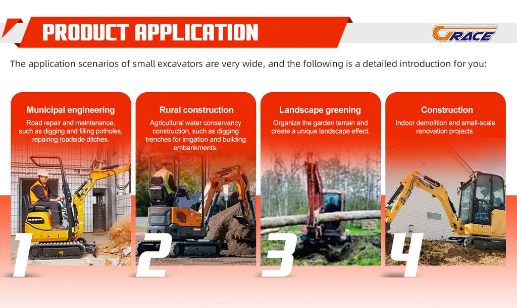 Wholesale Mini Excavators1.8 Ton Fast Delivery Multifunctional Mini Digger Machine Customize EPA Engine Small Excavator Digger