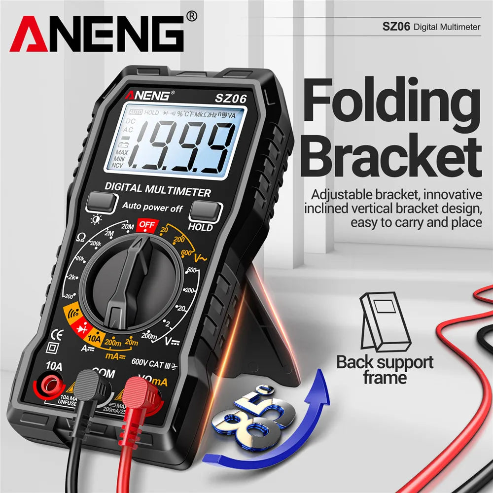 Digital Multimeter ANENG SZ06 AC/DC Ammeter 1999 Counts Multitester 600V Voltmeter Multimetr Voltage Resistance Meter Diode Tool