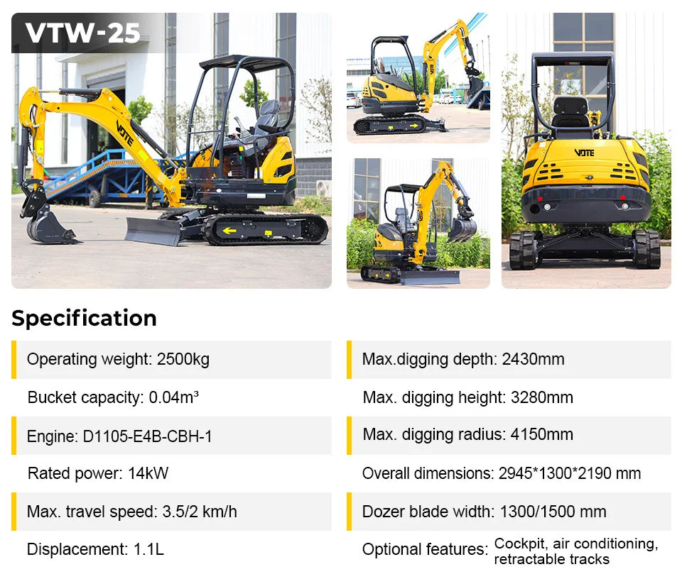 Mini Excavator 1 Ton EURO 5 Engine China Cheap 2 Ton Crawler 1.8 Ton Home Digger 1 T Bagger Farm For Sale Customized