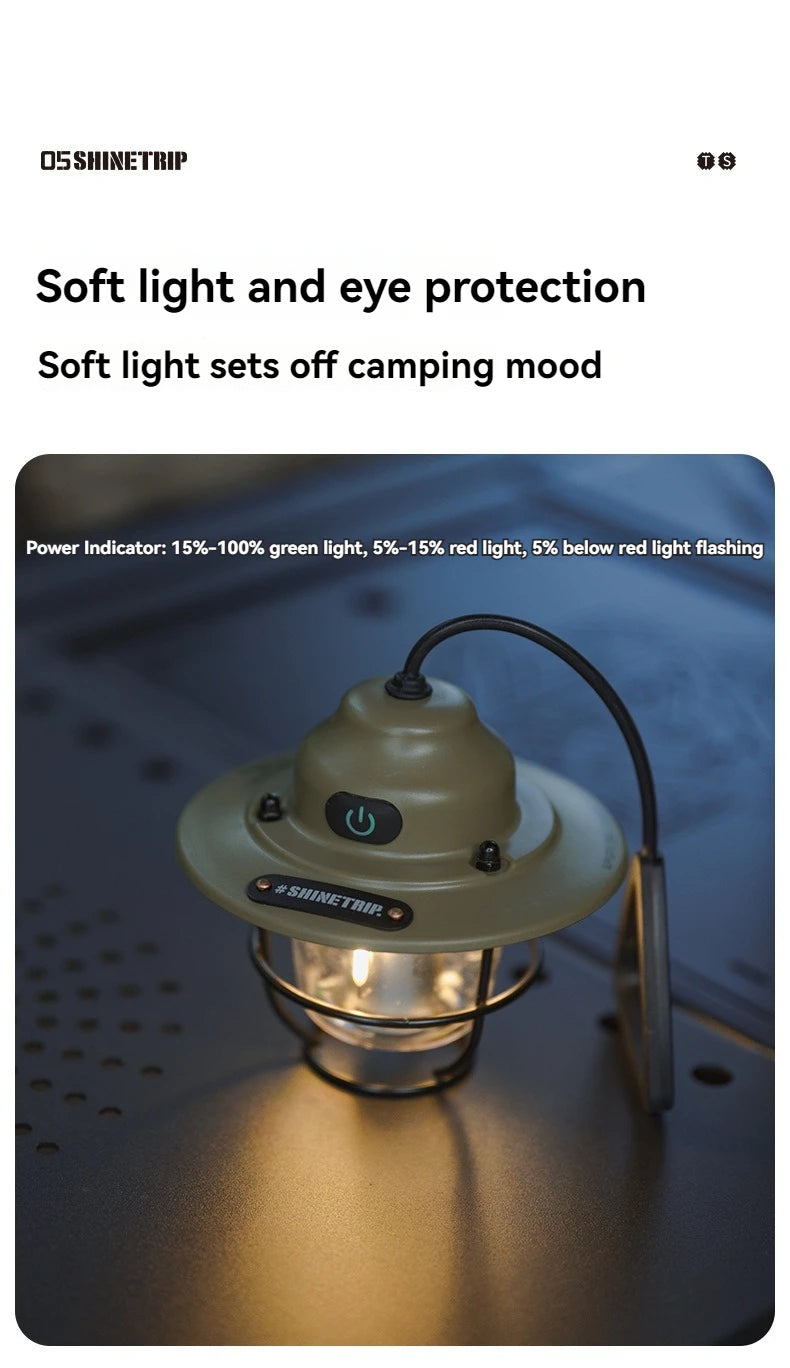 USB Rechargeable LED Camping Lantern Small Drop Light - Portable Campsite Atmosphere Lamp for Hanging Tent & Outdoor Activities