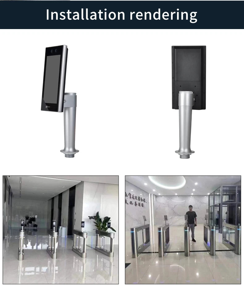 AI0702/AI0703 Aluminum Alloy Universal Holder Base Bracket for Face Recognition Machine Turnstile Adjust Extendable Bracket
