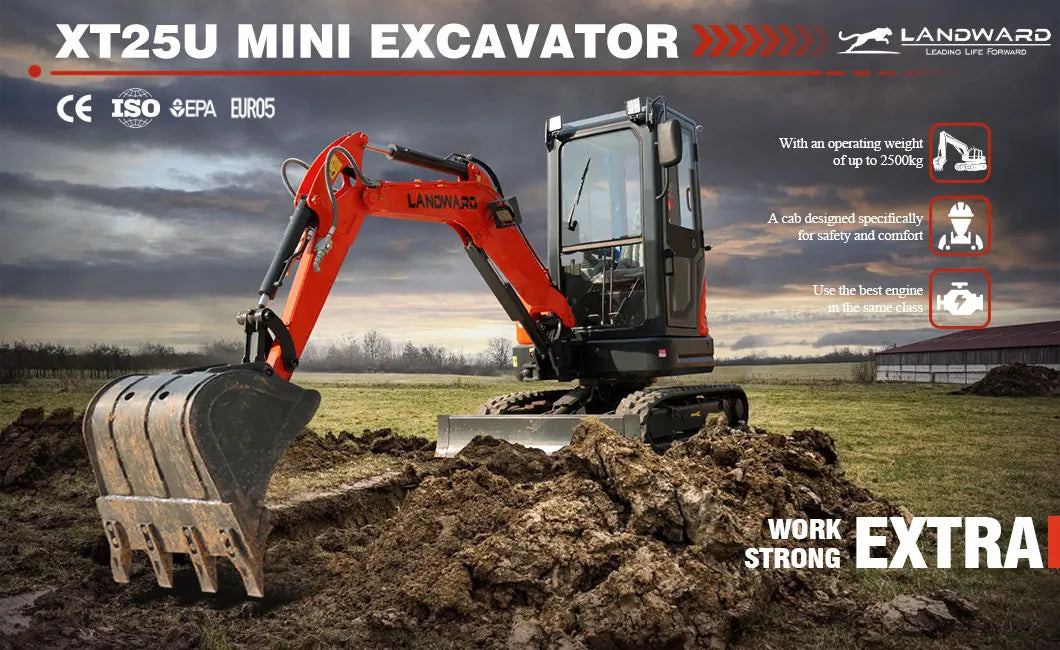 Landward Factory 3 Ton Mini Excavator Customize Small minibagger Wholesale excavators Hydraulic 2.5 ton Mini Excavators Machine