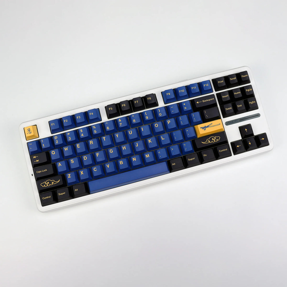 KBDiy Retro Blue Samurai GMK Keycap Hangul PBT Cherry Profile Alice ISO Keycaps Custom For Mechanical Keyboard Gamer Split Space