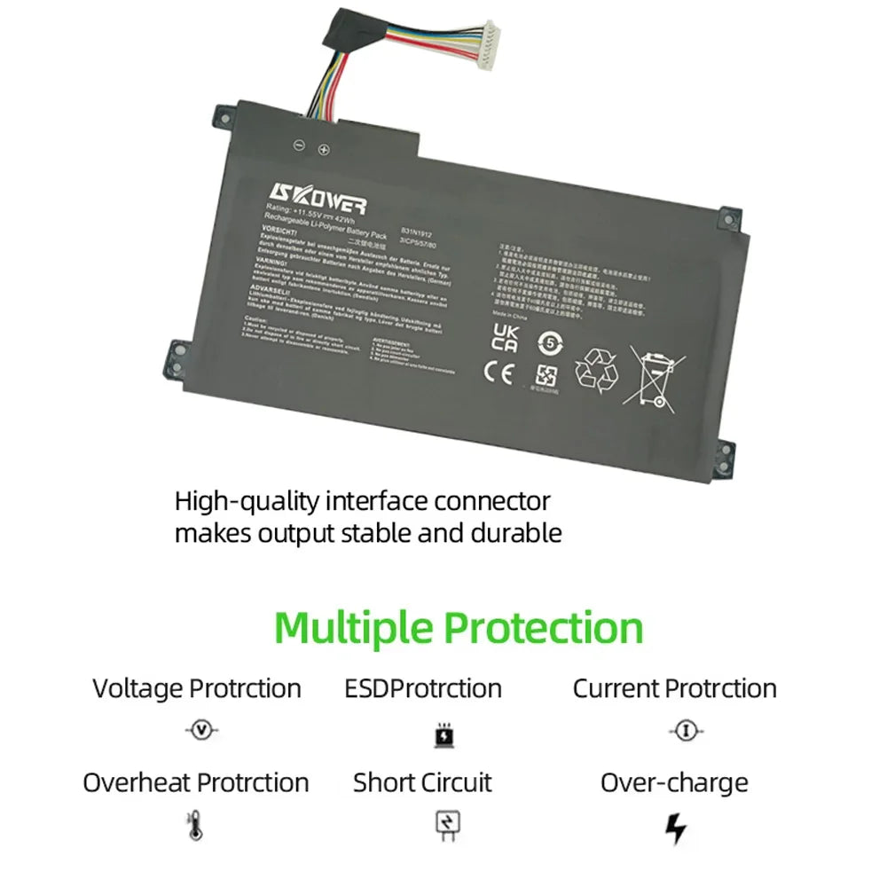 SKOWER B31N1912 Laptop Battery For Asus VivoBook 14 E410MA-EK018TS EK018TS E510KA L410MA R522MA E510MA F414MA L510MA C31N1912