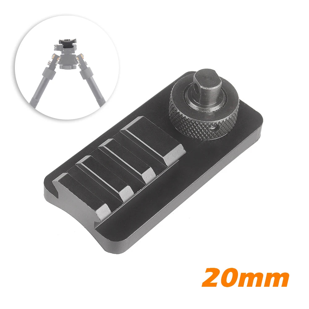 Sling Swivel Stud Picatinny Rail Adapter for Rifle Bipod 20mm Picatinny Mount Adapter with 3 Slots Rubber Base Hunting