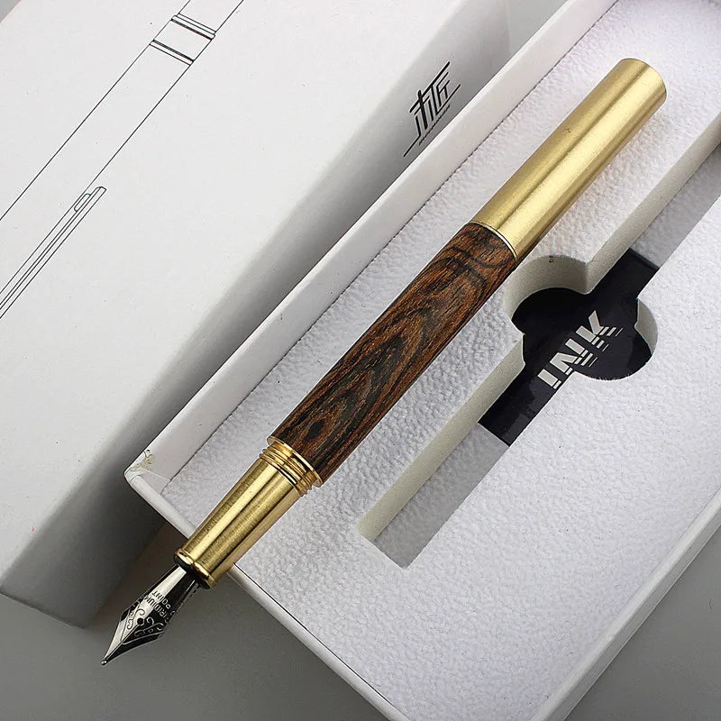 Exquisitely Designed Portable Pocket Vintage Mini Lipstick Pen Brass Solid Wood Materials Stationery Gifts Office Supplies