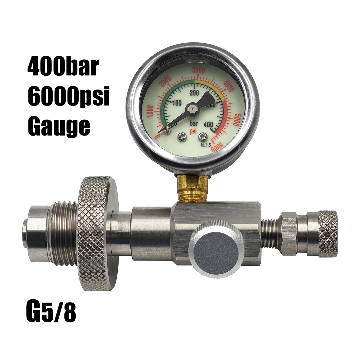 HPA 4500psi/300bar Air Diving DIN G5/8 Connect Fill Station Filling Charging Adaptor Valve Stainless Steel with Hose