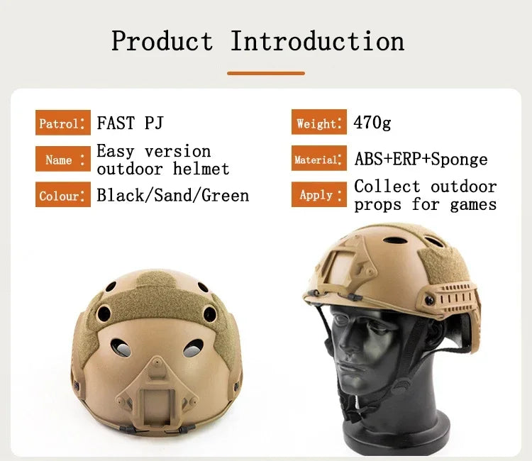 FAST Helmet Airsoft MH Helmet ABS New Thickened Outdoor PJ Air Gun Shooting CS Protective Equipment for adult