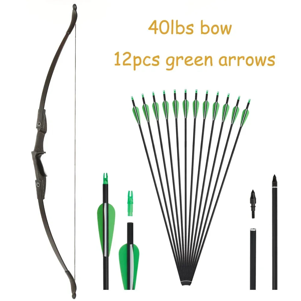 Archery Recurve Bow for Right/Left-Handed Outdoor Hunting Sports Shooting 57inch 30-40 Ibs Take-down Bow Archery Target