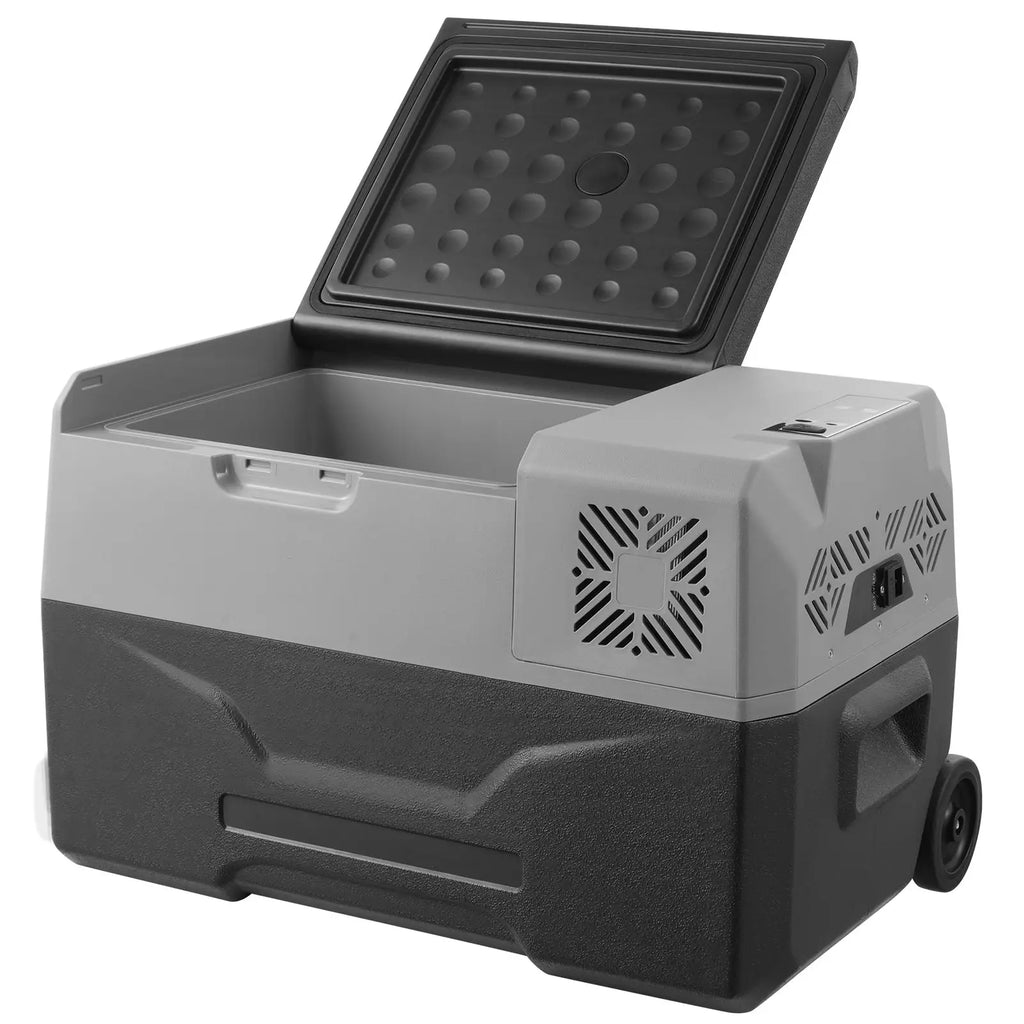 Single Zone 30L Portable Freezer 12/24V DC Car Refrigerator Fridge with Wheels Handle EU Plug for RV 4 68 F