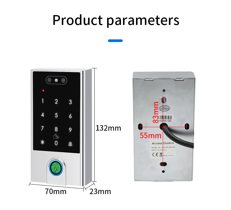 WIFI Face Wiegand 26-34 Recognition Fingerprint 125KHZ/13.56MHZ RFID Access Control Machine Card Reader Work With Tuya APP