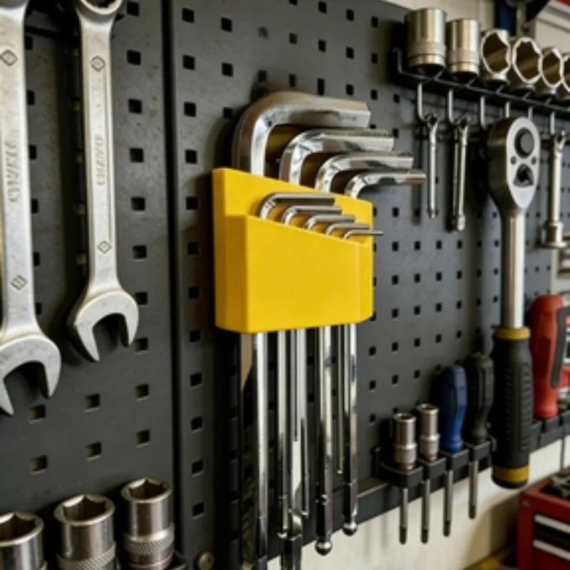 Hex Key Wrench Storage Holder, Plastic Allen Wrench Organizer Rack for Pegboard Drawer Garage Home Hand Job Tools Storage