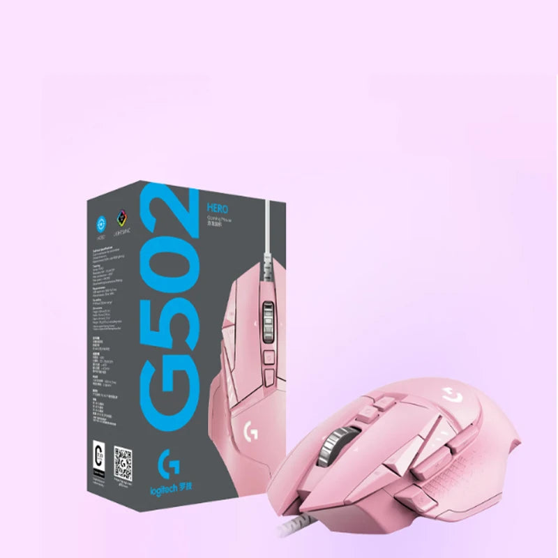 New Logitech G502 HERO Wired Mouse Pink Gaming Mouse 25600DPI Esports Mouse RGB Nebula Series