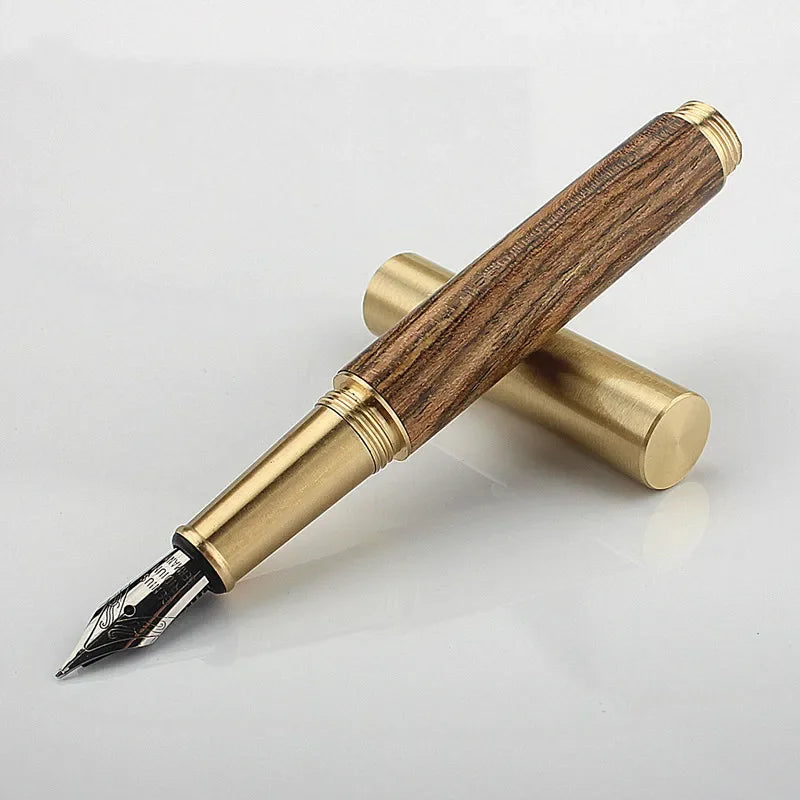 Exquisitely Designed Portable Pocket Vintage Mini Lipstick Pen Brass Solid Wood Materials Stationery Gifts Office Supplies