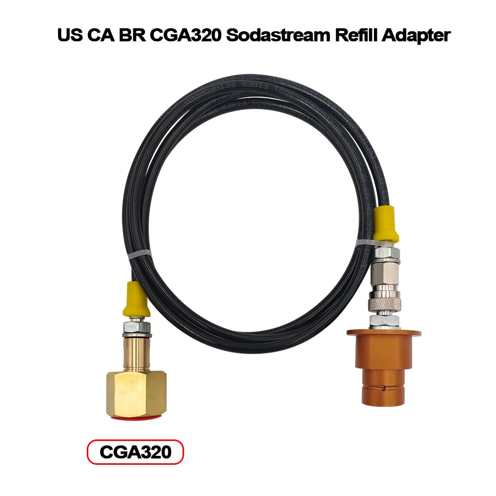 External CO2 Source Tank Hose Adapter Adaptor for Sodastream Soda Water Machine Replace 60L Quick Connect Pink Cylinder