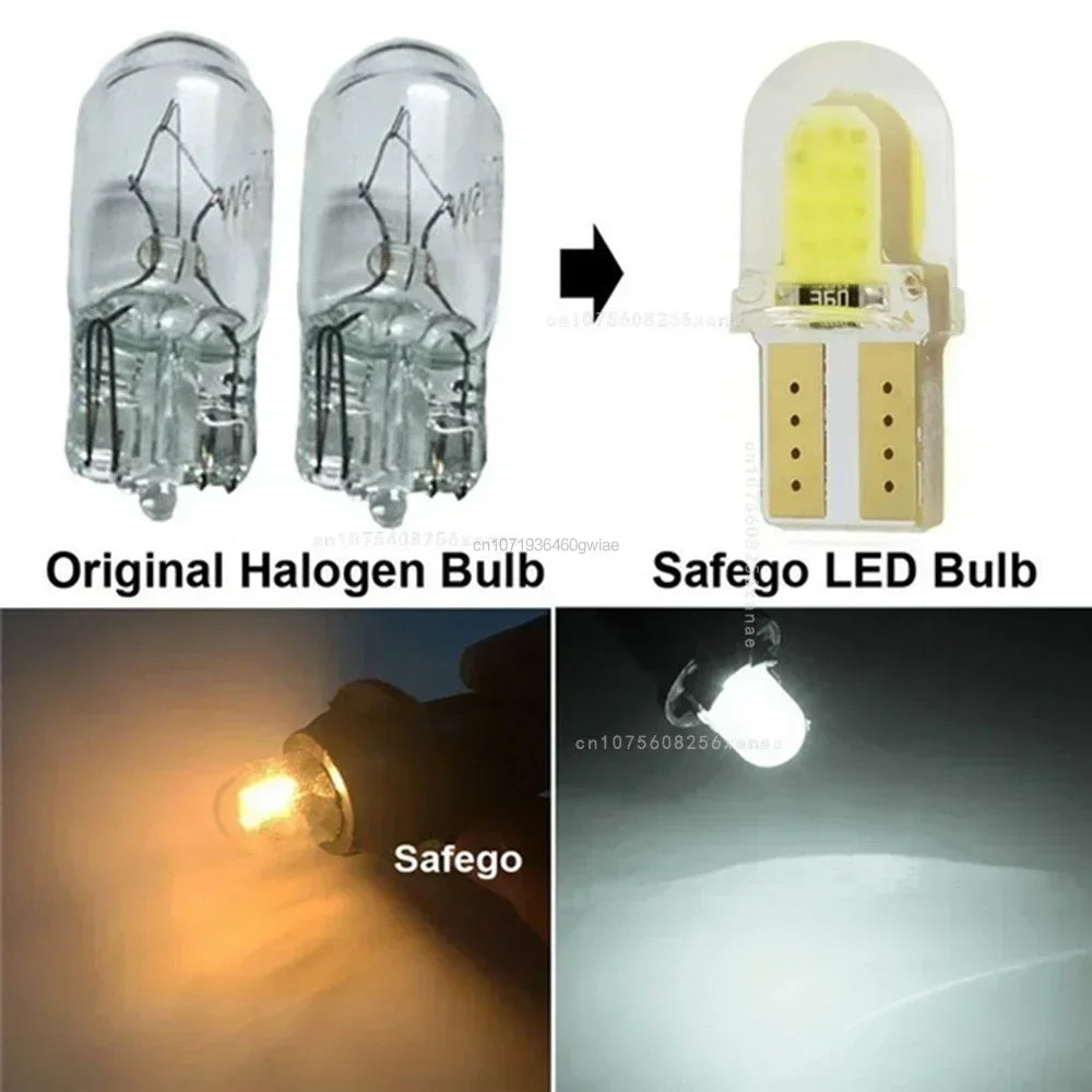 10pcs Car Interior Lamps T10 194 168 W5W COB 4 SMD LED CANBUS Silica Bright White Clearance License Light Bulbs Car Lights