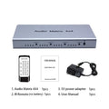 4x4 Audio Matrix Spdif Toslink Digital Optical 4 in 4 Out Audio Switch Converter Splitter Box for TV STB DVD Player PC Amplifier