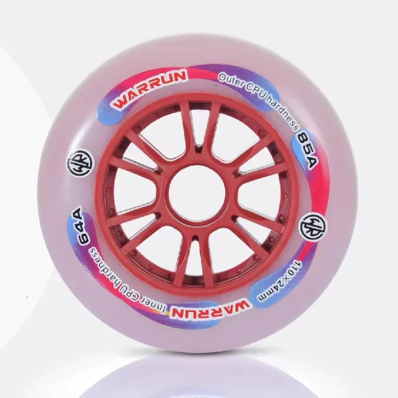 Inline Speed Skate Wheel Original WARRUN Dual Hardness Skating Wheels Professional Race MarathonTires 64A 85A Durable Elastic PU