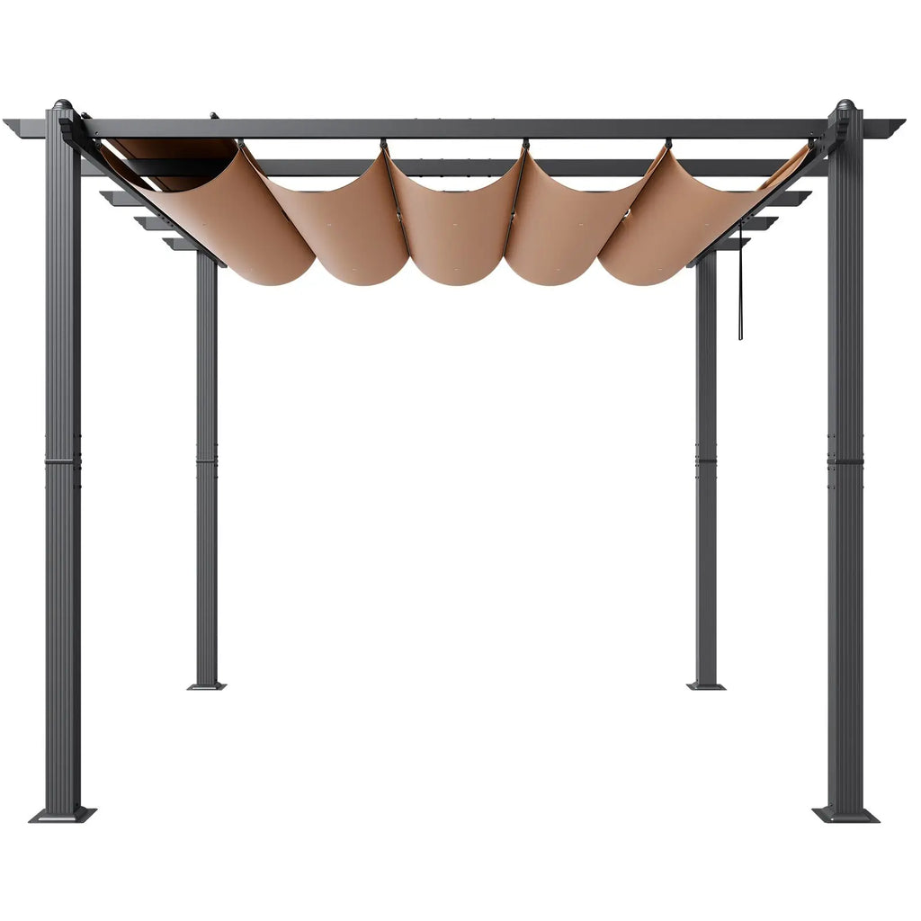 "10FT X10FT Modern Aluminum Pergola Sun Shade Canopy for Courtyard Outdoor Use"
