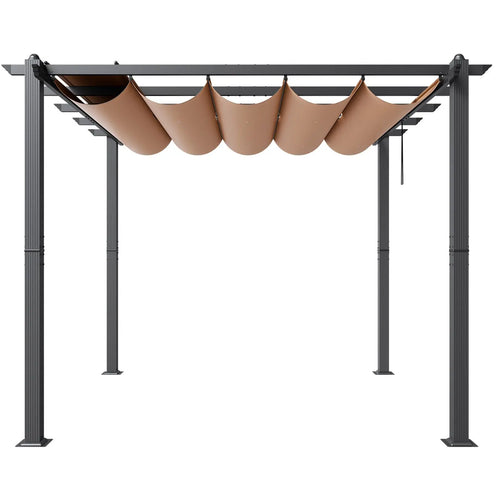 "10FT X10FT Modern Aluminum Pergola Sun Shade Canopy for Courtyard Outdoor Use"