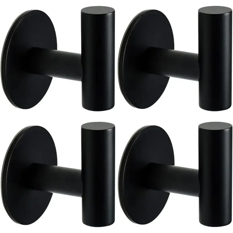 2/4PCS Adhesive Wall Hook Stainless Steel Robe Sticker Hooks Towel Coat Key Pants Hangers Bathroom Kitchen Storage Accessories