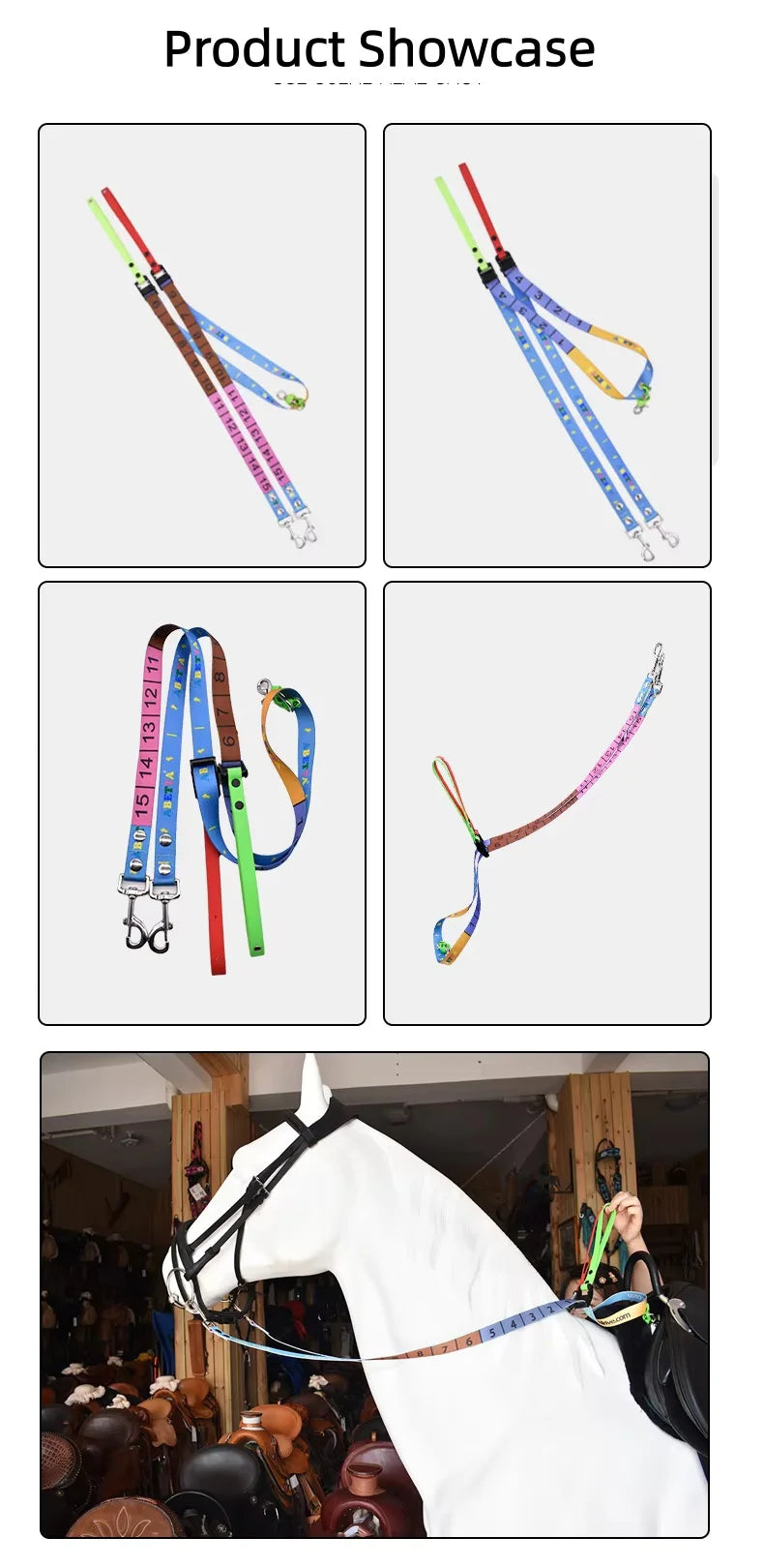 Children's Reins Colorful with Scale Kids Learning Equestrian Supplies