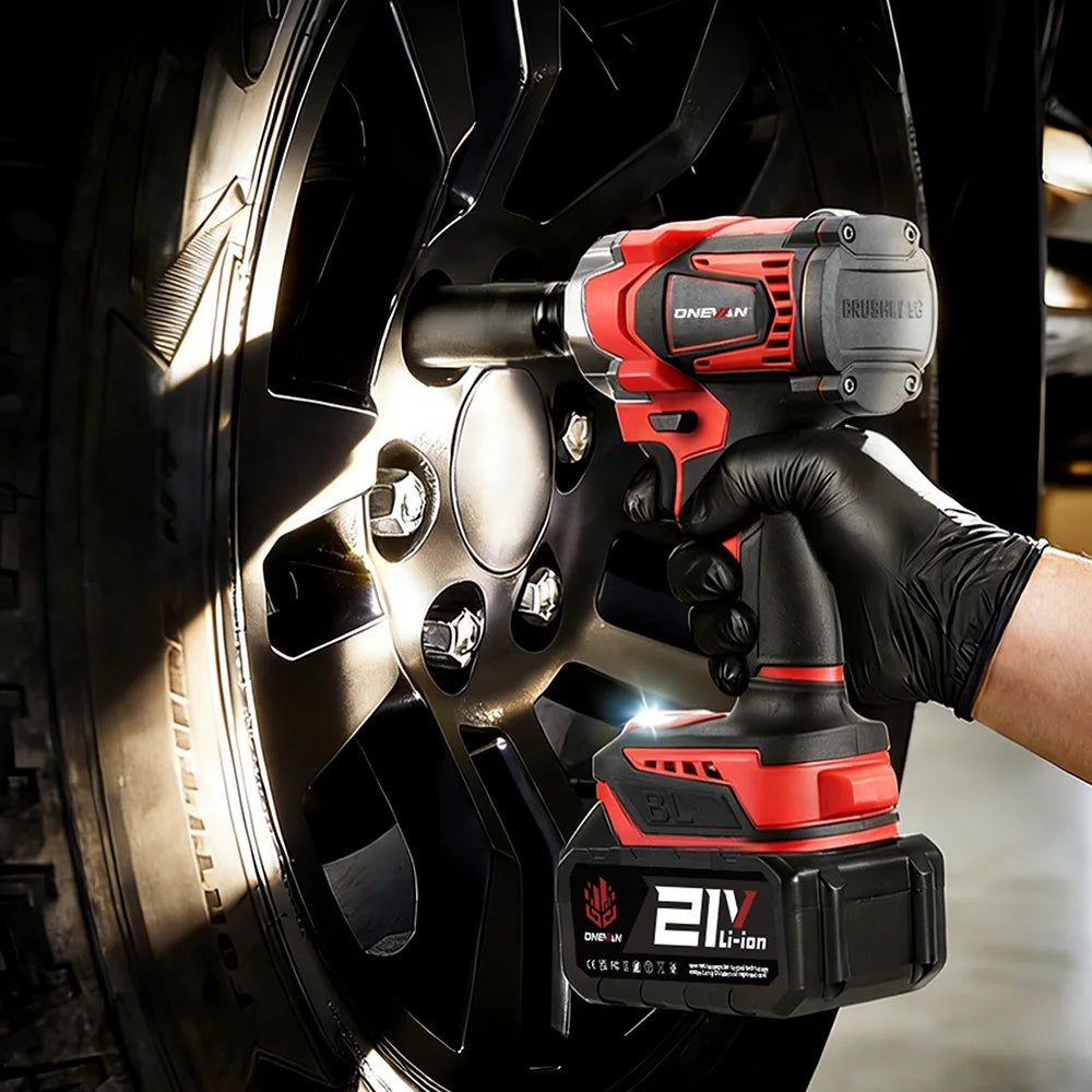 ONEVAN 1200N.M Torque Brushless Electric Impact Wrench 1/2Inch Cordless Wrench Screwdriver Power Tool For Makita 18V Battery Pin
