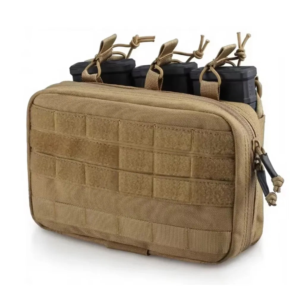 Triple Mag Pouch 5.56/.223 Tactical Magazine Pouch Molle Rifle Chargers Holder Admin Pouch EDC Organizer Detachable Molle Pouch